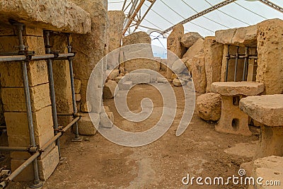 Hagar Qim Temple Remains Stock Photo