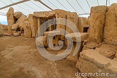 Hagar Qim Temple Stones Stock Photo