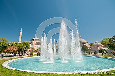 Hagia Sofia and fountain Stock Photo