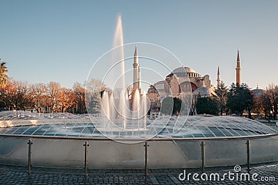 Hagia Sophia Ayasofya museum view from the Sultan Ahmet Park in Istanbul, Turkey Stock Photo