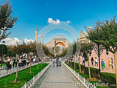 Hagia Sophia Church of the Holy Wisdom - Ayasofya. Istanbul, Turkey October 25, 2019. Exterior Of The Hagia Sophia Ayasofya Mosque Editorial Stock Photo