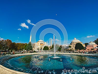 Hagia Sophia Church of the Holy Wisdom - Ayasofya. Istanbul, Turkey October 25, 2019. Exterior Of The Hagia Sophia Ayasofya Mosque Editorial Stock Photo