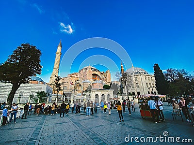 Hagia Sophia Church of the Holy Wisdom - Ayasofya. Istanbul, Turkey October 25, 2019. Exterior Of The Hagia Sophia Ayasofya Mosque Editorial Stock Photo