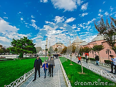 Hagia Sophia Church of the Holy Wisdom - Ayasofya. Istanbul, Turkey October 25, 2019. Exterior Of The Hagia Sophia Ayasofya Mosque Editorial Stock Photo