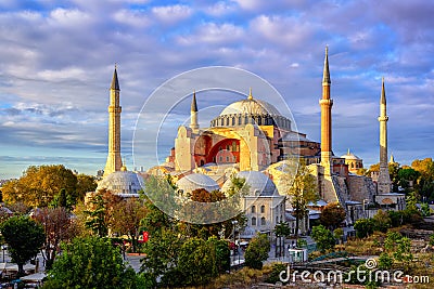 Hagia Sophia domes and minarets, Istanbul, Turkey Stock Photo