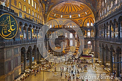 Hagia Sophia interior at Istanbul Turkey Editorial Stock Photo
