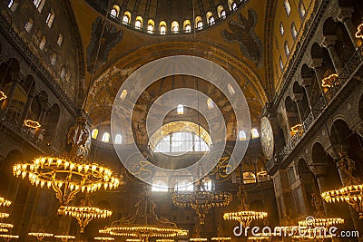 Hagia Sophia interior, Istanbul, Turkey Editorial Stock Photo