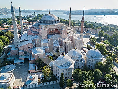 Hagia Sophia in Istanbul. Aerial view Stock Photo