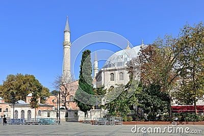 Hagia Sophia and Murad III Mausoleum in the fall. City of Istanbul, Turkey Stock Photo