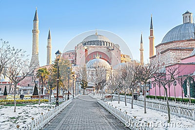 Hagia Sophia in winter morning Stock Photo