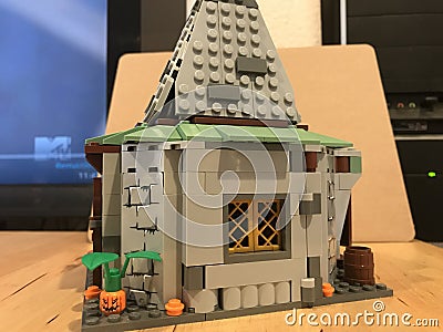 Hagrid`s hut harry potter legos 3796 Editorial Stock Photo