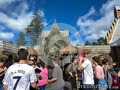 The Hagrid`s Magical Creatures Ride in the Wizarding World of Harry Potte Editorial Stock Photo