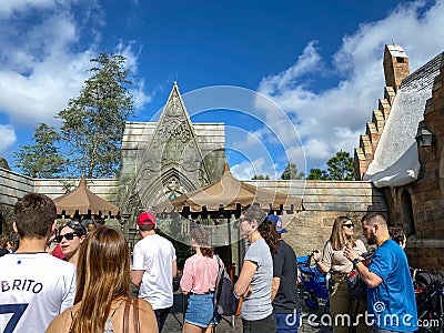 The Hagrid`s Magical Creatures Ride in the Wizarding World of Harry Potte Editorial Stock Photo