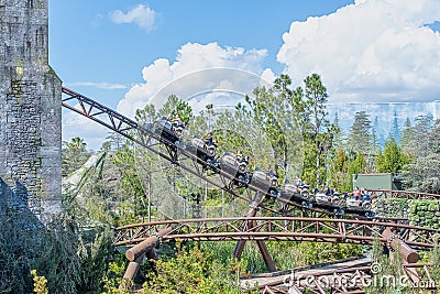 Hagrids motorbike adventure rollercoaster at Islands of Adventure Editorial Stock Photo