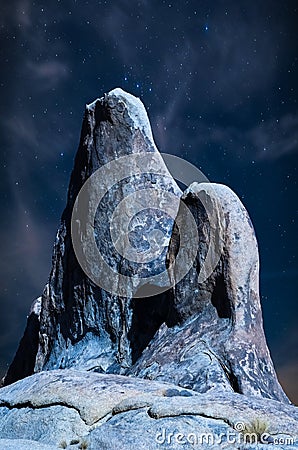 The Hags Alabama Hills at Night Stock Photo