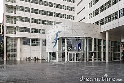 The Hague City Hall by American architect Richard Meier. Low angle view Editorial Stock Photo