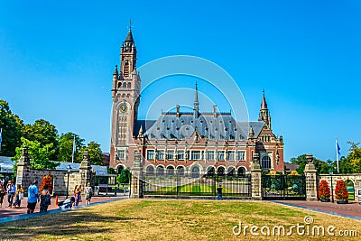 THE HAGUE, NETHERLANDS, AUGUST 7, 2018: Vredespaleis, seat of the international court of justice, in the hague, netherlands Editorial Stock Photo