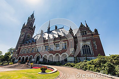 Peace palace united nations ICJ UN the hague Editorial Stock Photo