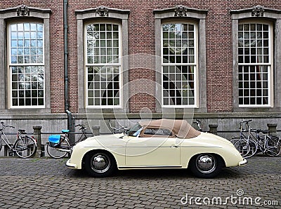 The Hague, Netherlands - May 8, 2015: Classic Porsche 356 at The The Hague Editorial Stock Photo
