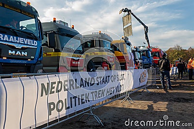 The Hague, South Holland/ The Netherlands - Oktober 30 2019, Builders protest against regulations of Nitrogen emissions and PFAS Editorial Stock Photo