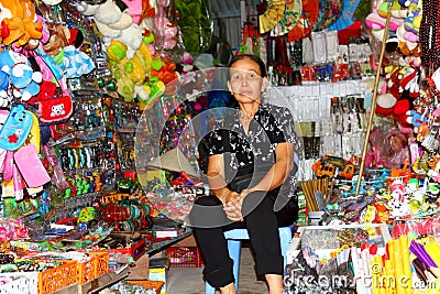 HAI DUONG, VIETNAM, SEPTEMBER, 6: People selling good on September, 6, 2014 in Hai Duong, Vietnam Editorial Stock Photo