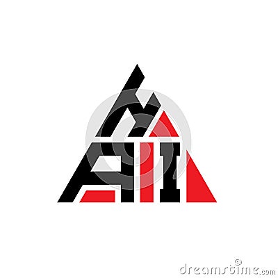 HAI triangle letter logo design with triangle shape. HAI triangle logo design monogram. HAI triangle vector logo template with red Vector Illustration