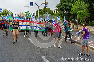 Week 21 of anti-government protest in Haifa Editorial Stock Photo