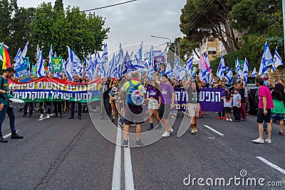 Week 21 of anti-government protest in Haifa Editorial Stock Photo