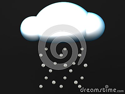 Hail cloud. 3d rendering of weather icon Stock Photo