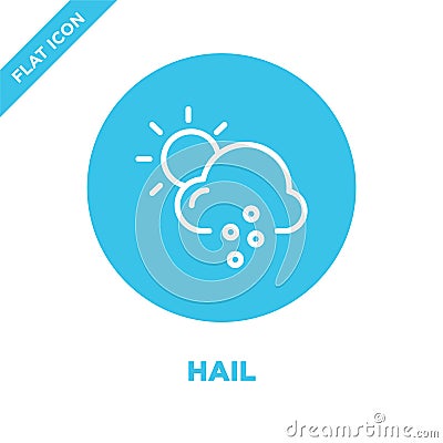 hail icon vector from weather collection. Thin line hail outline icon vector illustration. Linear symbol for use on web and Vector Illustration