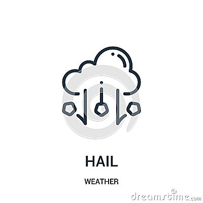 hail icon vector from weather collection. Thin line hail outline icon vector illustration Vector Illustration