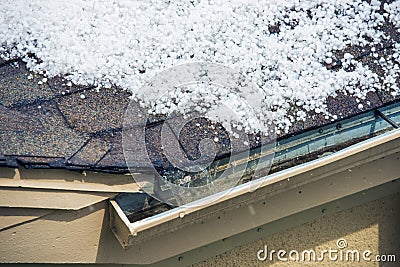 Hail on the Roof Stock Photo