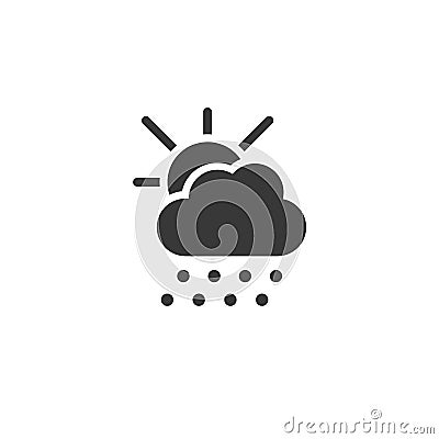 Hail, sun and cloud. Icon. Weather glyph vector illustration Vector Illustration