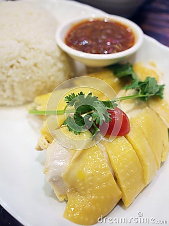 Hainan chicken rice Stock Photo