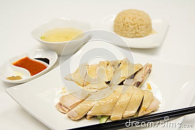 Hainan chicken rice Stock Photo