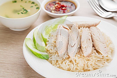 Hainan chicken with rice Stock Photo