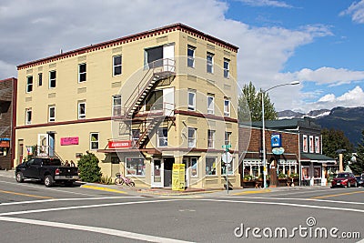 The commercial downtown in Haines. Editorial Stock Photo