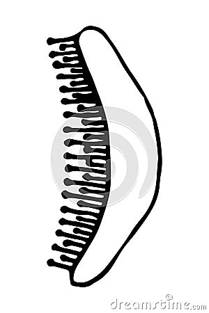 Hair brush, hair comb outline icon. linear style sign for mobile concept and web design. Hairdresser equipment simple Vector Illustration