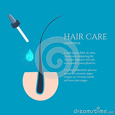 Hair care concept Cartoon Illustration