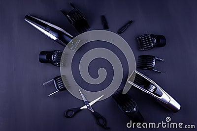 Hair clipper black background Stock Photo