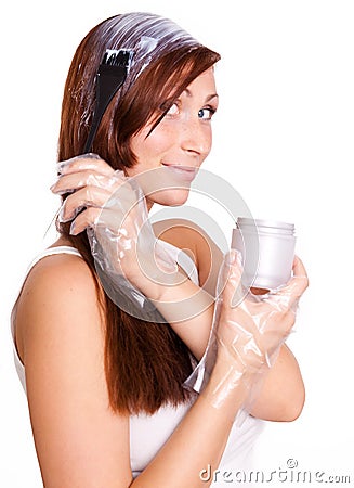 Hair coloring Stock Photo