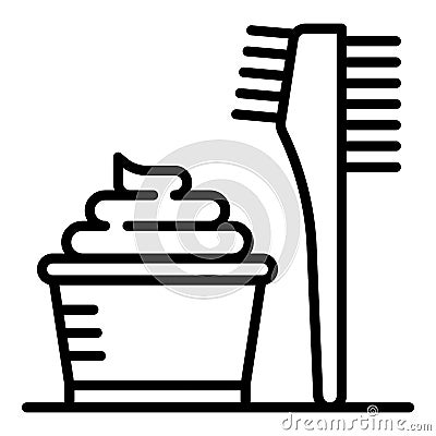 Hair coloring cream icon, outline style Vector Illustration