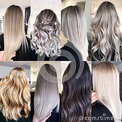 Hair coloring many different options Stock Photo