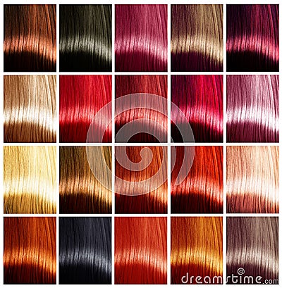 Hair colors palette. Tints Stock Photo