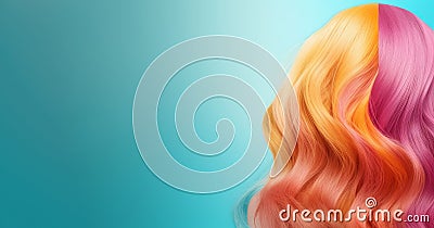 Hair colouring colorful double banner. Generate Ai Stock Photo