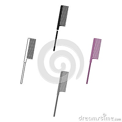 Hair comb icon in cartoon,black style isolated on white background. Hairdressery symbol stock vector illustration. Vector Illustration