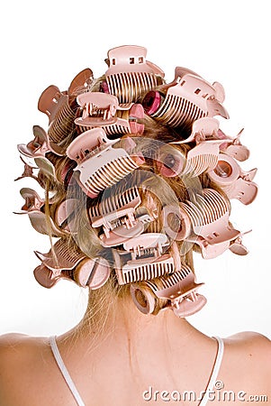 Hair curlers Stock Photo