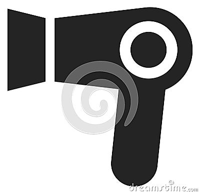 Hair dryer black icon. Hairdresser salon logo Vector Illustration