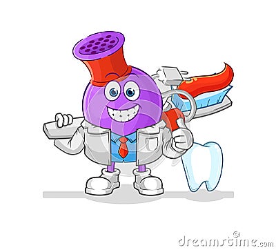 Hair dryer dentist illustration. character vector Vector Illustration