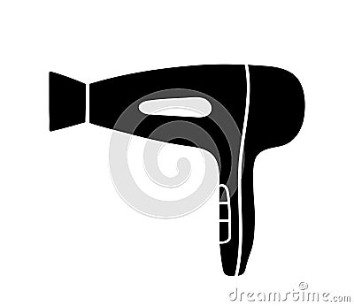 Hair dryer pictogram. Hairdressing equipment sketch. Professional tool icon. Vector illustration. Barber symbol Vector Illustration